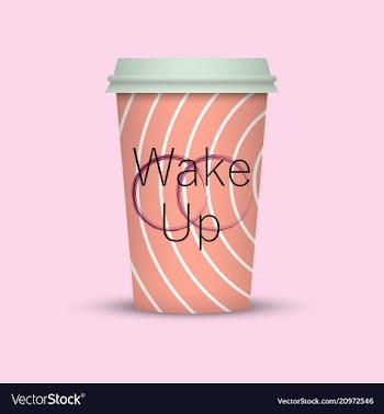 Coffee cup in hipster low poly style with text vector image