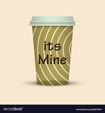 Coffee cup in hipster low poly style with text vector image