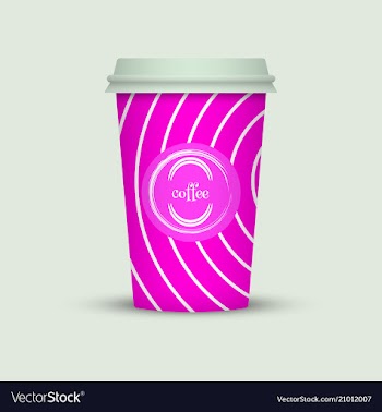 Coffee cup in hipster low poly style with text vector image