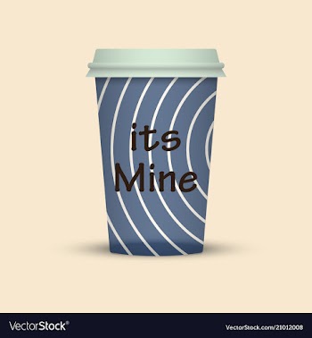 Coffee cup in hipster low poly style with text vector image