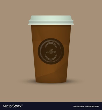Coffee cup in low poly style brown coffee plastic vector image