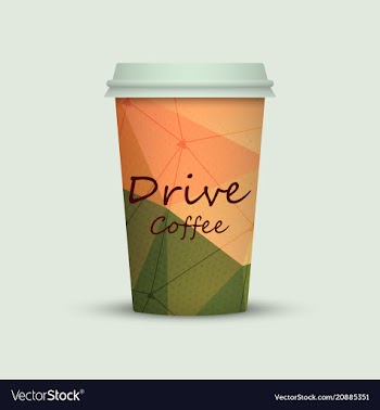 Coffee cup in low poly style vector image
