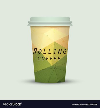 Coffee cup in low poly style vector image