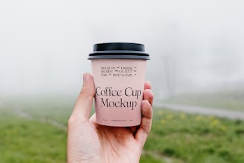 Coffee Cup in Park Mockup
