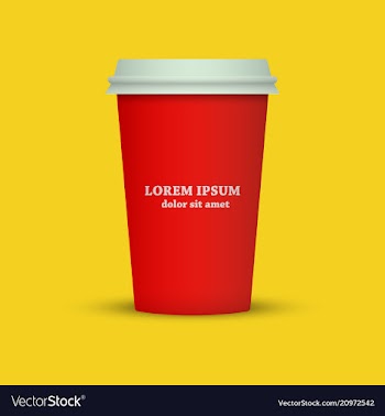 Coffee cup in red color vector image