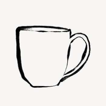 Coffee cup ink brush, doodle | Free Photo - rawpixel