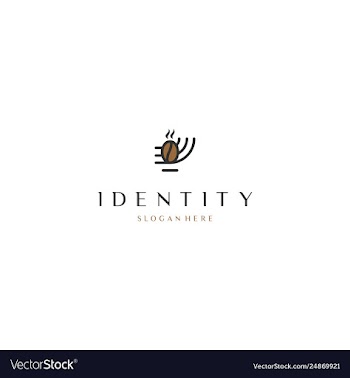Coffee cup line creative logo design vector image