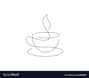 coffee cup line drawing style design