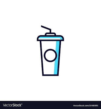 Coffee cup logo icon line outline monoline color vector image