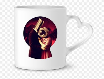 Coffee Cup Mug Teacup Ceramic - Framed Canvas Art - Screw Love By Ali Gulec