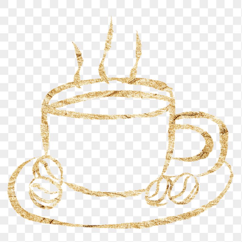 Coffee cup png sticker, gold | Free PNG Illustration - rawpixel