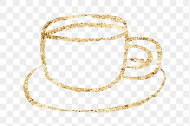 Coffee cup png sticker, gold | Free PNG Illustration - rawpixel