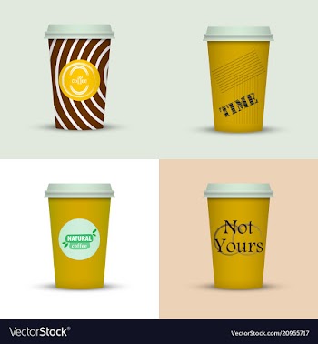 Coffee cup set collection vector image