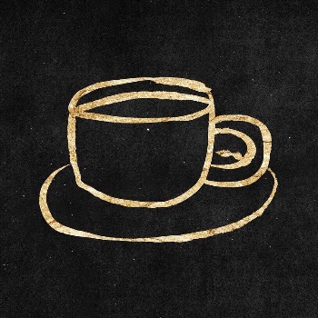 Coffee cup sticker, gold aesthetic | Free PSD Illustration - rawpixel