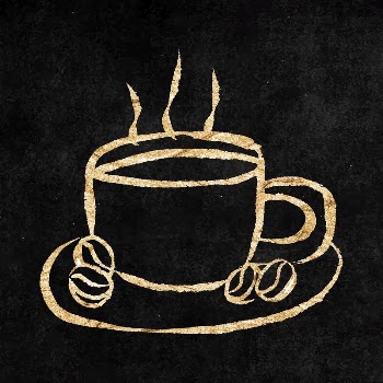 Coffee cup sticker, gold aesthetic | Free Vector Illustration - rawpixel