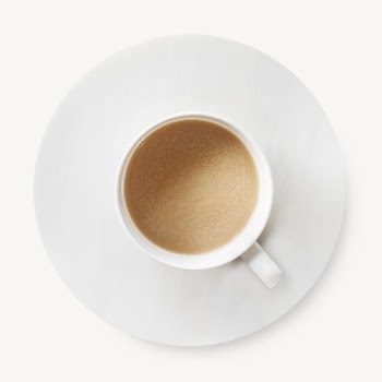 Coffee cup sticker, morning beverage | Free PSD - rawpixel