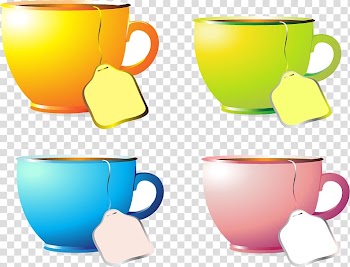 Coffee cup Tea Cafe, Hand colored cup transparent background PNG clipart
