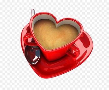 Coffee cup Tea Heart Saucer - Love Coffee 