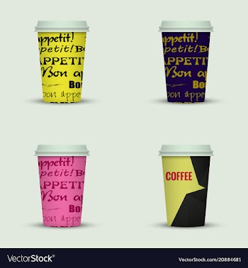 Coffee cup to go coffee cups set collection vector image