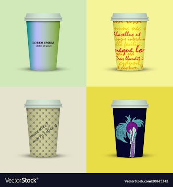Coffee cup to go coffee cups set collection vector image