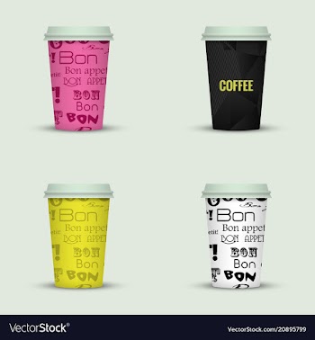 Coffee cup to go coffee cups set collection vector image