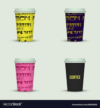 Coffee cup to go coffee cups set collection vector image