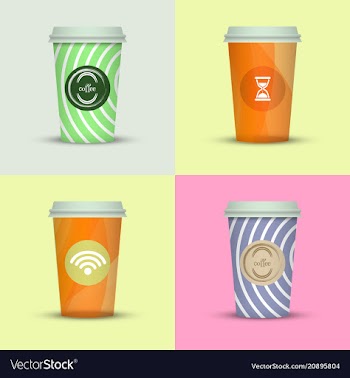 Coffee cup to go coffee cups set collection vector image