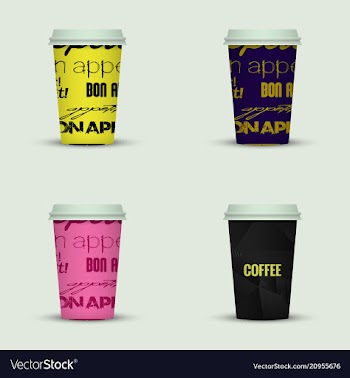 Coffee cup to go coffee cups set collection vector image