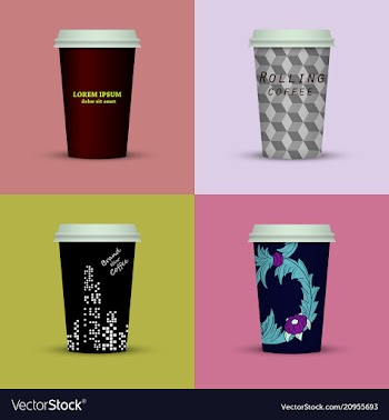 Coffee cup to go coffee cups set collection vector image