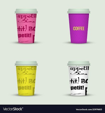 Coffee cup to go coffee cups set collection vector image