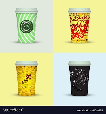 Coffee cup to go coffee cups set collection vector image