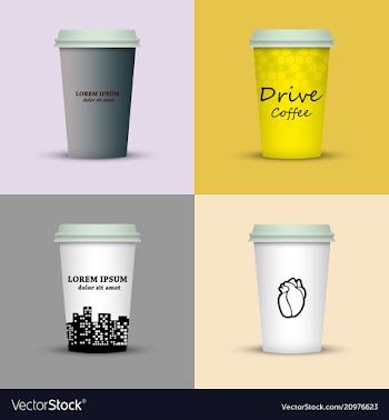 Coffee cup to go coffee cups set collection vector image