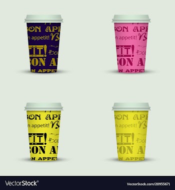 Coffee cup to go creative cappuccino coffee cup vector image