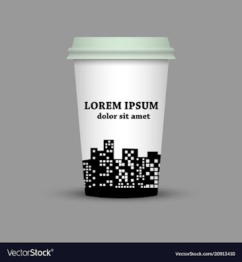 Coffee cup with city vector image