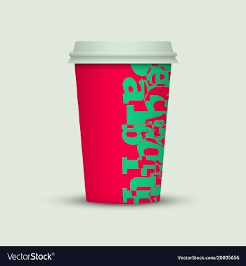 Coffee cup with creative letters vector image