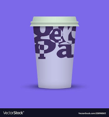 Coffee cup with creative letters vector image