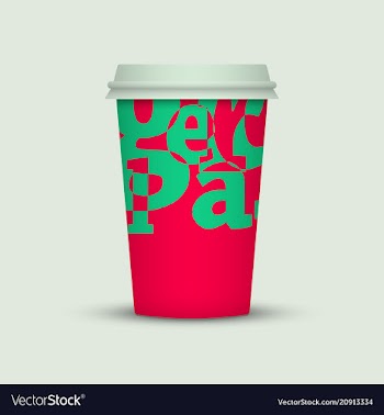 Coffee cup with creative letters vector image