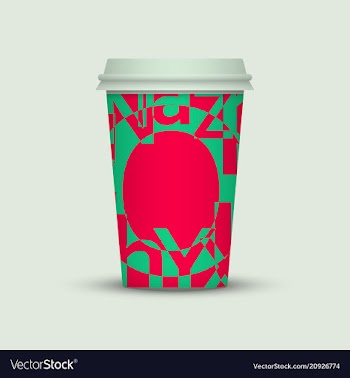 Coffee cup with creative letters vector image