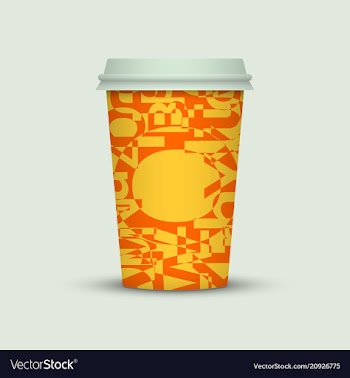 Coffee cup with creative letters vector image