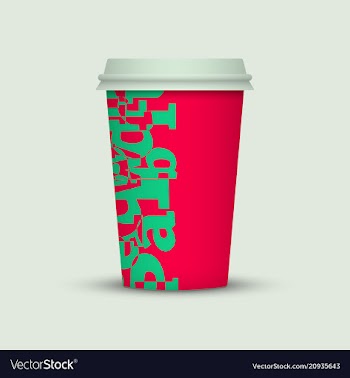 Coffee cup with creative letters vector image