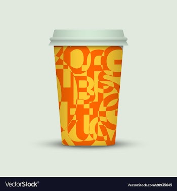 Coffee cup with creative letters vector image