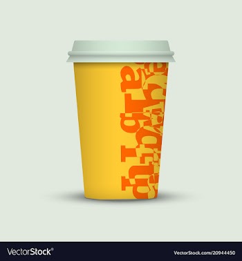 Coffee cup with creative letters vector image