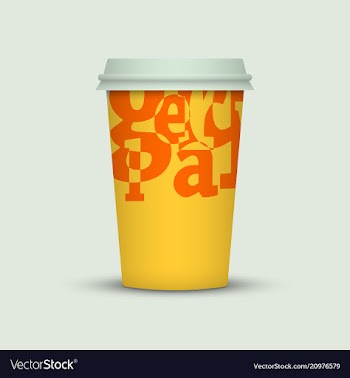 Coffee cup with creative letters vector image