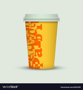 Coffee cup with creative letters vector image