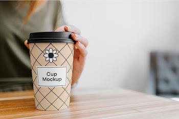 Coffee Cup with Hand Mockup cup mockup 