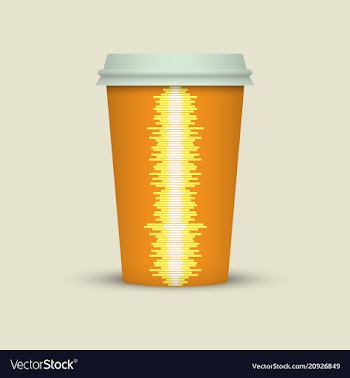 Coffee cup with music waves vector image