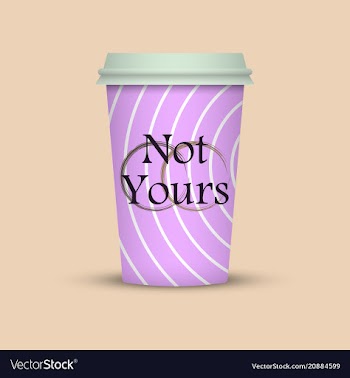 Coffee cup with the words not yours vector image