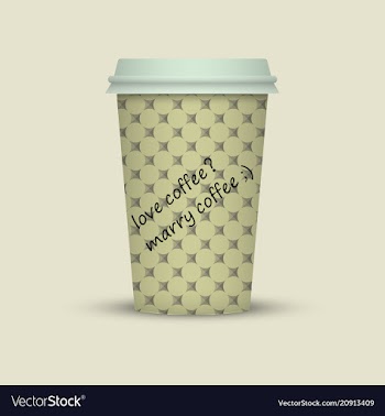 Coffee cup with words love coffee marry coffee vector image