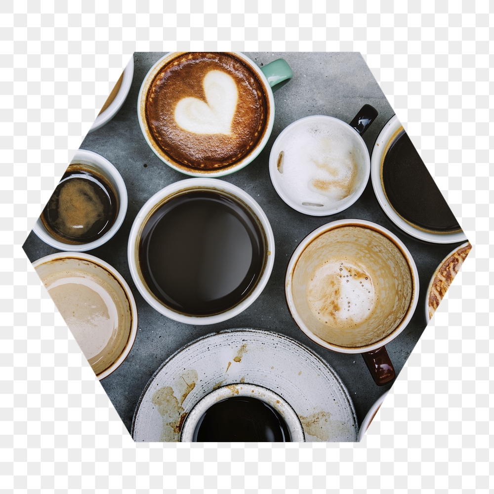 Coffee cups png badge sticker, | Free PNG - rawpixel