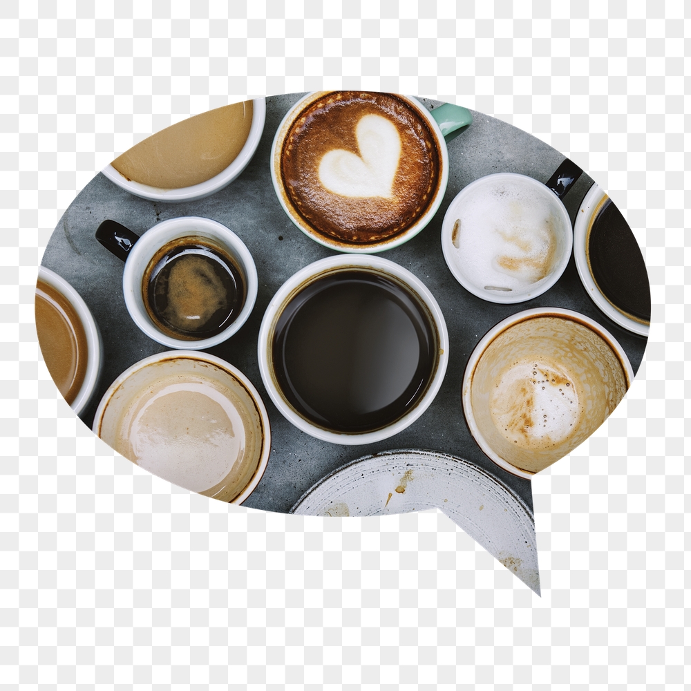Coffee cups png badge sticker, | Free PNG - rawpixel